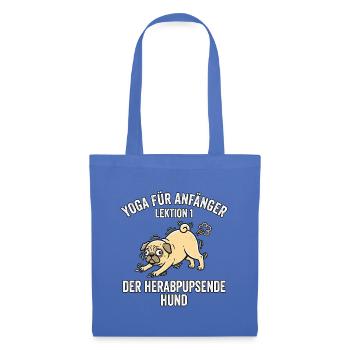 Lustiger Yoga Hund - Stoffbeutel - Hellblau - Vorne