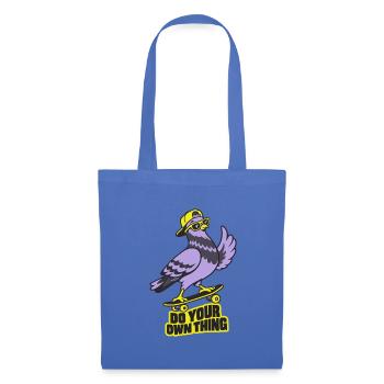 Lila Vogel Skateboard Statement - Stoffbeutel - Hellblau - Vorne