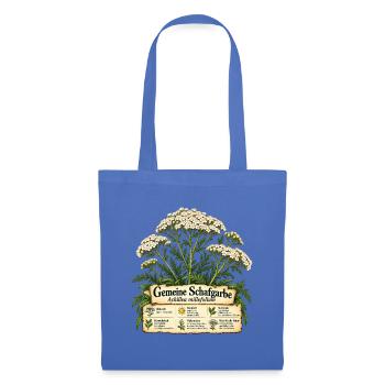 Schafgarben Motiv - Geschenk Gartenfreund - Stoffbeutel - Hellblau - Vorne