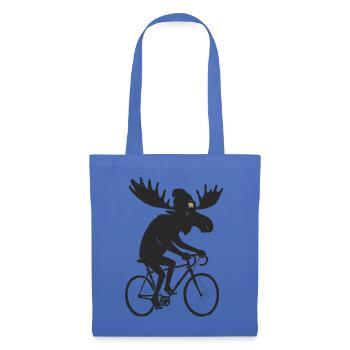 Elch Auf Rennrad Fahrrad Radsport - Stoffbeutel - Hellblau - Vorne
