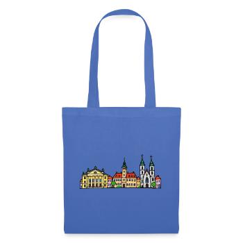 Weimar Skyline im bunten Wachsmalstil - Stoffbeutel - Hellblau - Vorne