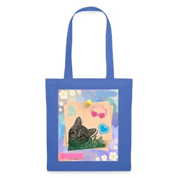 Cat_and_notes_-4500_x_5400_px- - Stoffbeutel - Hellblau - Vorne