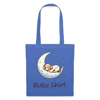 Bubu Shirt – Schlafendes Baby auf Mond, Pastell - Stoffbeutel - Hellblau - Vorne