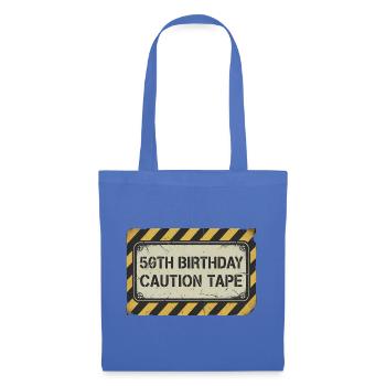 50th Birthday Caution Tape - Stoffbeutel - Hellblau - Vorne