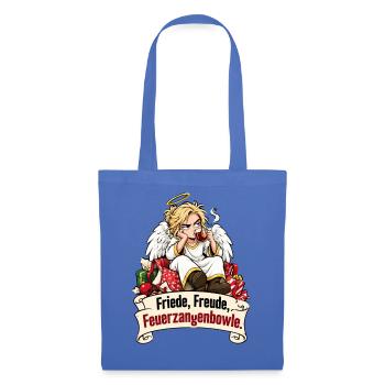 Engel, Weihnachten Feuerzangenbowle - Stoffbeutel - Hellblau - Vorne