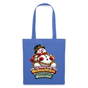 Schneemann mit Weihnachtsspruch - Stoffbeutel - Hellblau - Vorne
