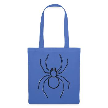 Spinne – Schwarz-Weiß-Zeichnung mit langen Beinen - Stoffbeutel - Hellblau - Vorne