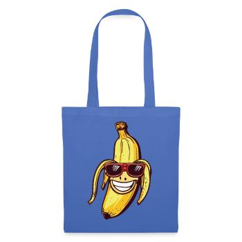Lachende Banane mit Sonnenbrille - Stoffbeutel - Hellblau - Vorne