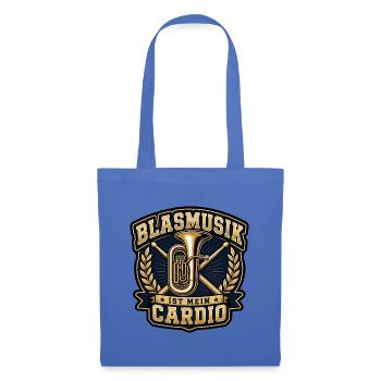 Blasmusik Ist Mein Cardio Tuba Schlagzeug Shirt - Stoffbeutel - Hellblau - Vorne