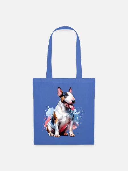 Bullterrier Geschenk - Stoffbeutel - Hellblau