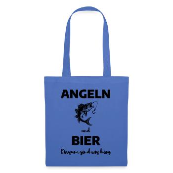 Angeln und Bier - Stoffbeutel - Hellblau - Vorne
