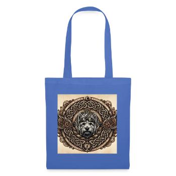 Steampunk-Hund keltische Knoten - Stoffbeutel - Hellblau - Vorne