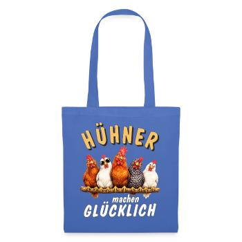 HÜHNER machen GLÜCKLICH - Stoffbeutel - Hellblau - Vorne