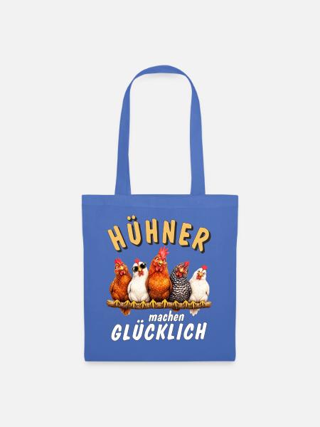 HÜHNER machen GLÜCKLICH - Stoffbeutel - Hellblau