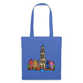 Utrecht Skyline im bunten Wachsmalstil - Stoffbeutel - Hellblau - Vorne
