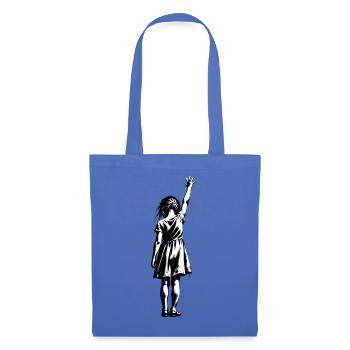 Silhouette eines Mädchens - Stoffbeutel - Hellblau - Vorne