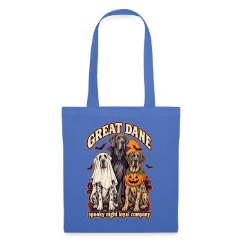 Spooky Night Loyal Company – Deutsche Dogge Halloween - Stoffbeutel - Hellblau - Vorne