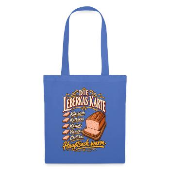 Die Leberkas-Karte Sorten Hauptsach warm - Stoffbeutel - Hellblau - Vorne