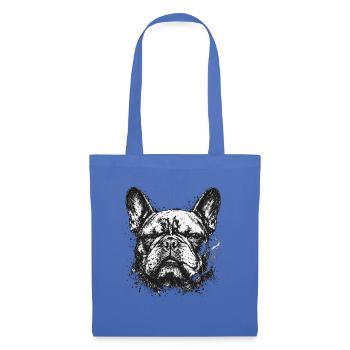  Französische Bulldogge Mit Zigarre Im Markanten - Stoffbeutel - Hellblau - Vorne