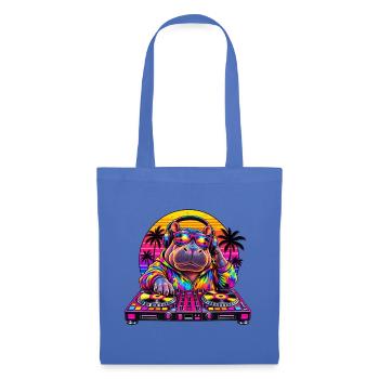 Neon Hippo DJ Sunset - Stoffbeutel - Hellblau - Vorne