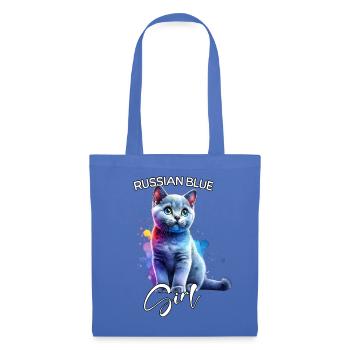 Russian Blue Mädchen Russisch Blaukatze - Stoffbeutel - Hellblau - Vorne