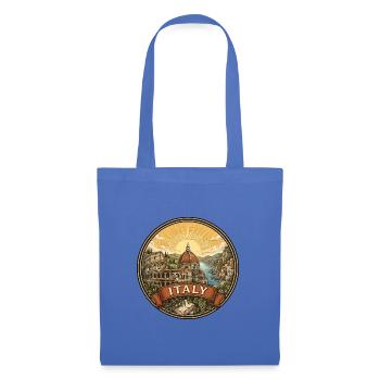 Italien Reiseabzeichen Kolosseum & Amalfi-Souvenir - Stoffbeutel - Hellblau - Vorne