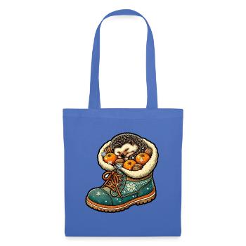 Igel Im Winterstiefel Mandarinen Pop Art Shirt - Stoffbeutel - Hellblau - Vorne