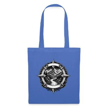 Kompass Kompassrose Berge Wandern Tattoo T-Shirt - Stoffbeutel - Hellblau - Vorne