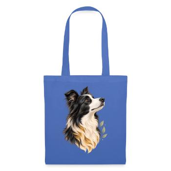 Border Collie - Stoffbeutel - Hellblau - Vorne