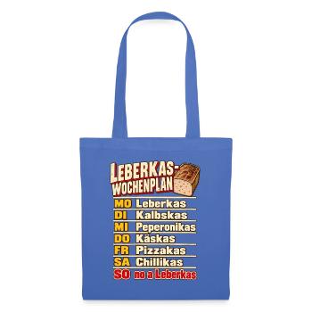 Leberkas-Wochenplan Sorten Montag bis Sonntag - Stoffbeutel - Hellblau - Vorne