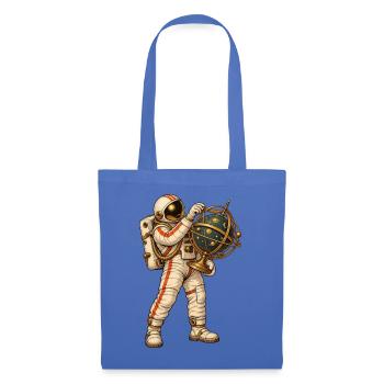Astronaut mit goldener Himmelskugel - Stoffbeutel - Hellblau - Vorne