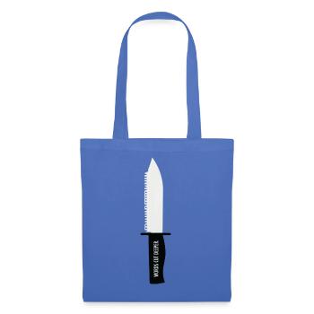 Words Cut Deeper – Papiermesser Design - Stoffbeutel - Hellblau - Vorne