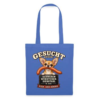 Chihuahua - lustiges Hundedesign - Stoffbeutel - Hellblau - Vorne