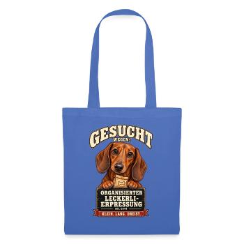 Liebevolles und humorvolles Dackel Design - Stoffbeutel - Hellblau - Vorne