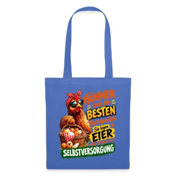 Hühner sind die besten Therapeuten Eier - Stoffbeutel - Hellblau - Vorne