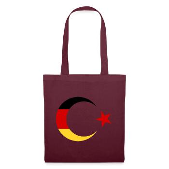 Deutsche und Türkische Flagge - Stoffbeutel - Burgunderrot - Vorne