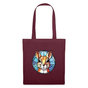Chipmunk bunte Aquarell-Tierillustration - Stoffbeutel - Burgunderrot - Vorne
