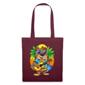 Lustige Biber Cartoon Sommer Strand Sonnenbrille - Stoffbeutel - Burgunderrot - Vorne