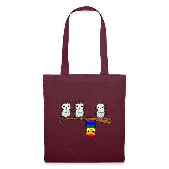 LGBT Owl - Stoffbeutel - Burgunderrot - Vorne