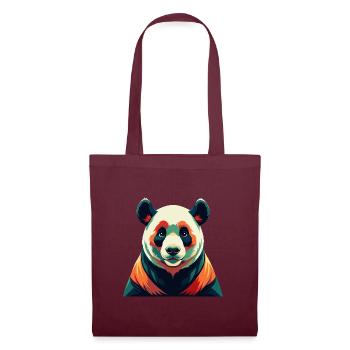 Panda Dessin animé Personnage Animal de compagnie coloré - Sac en tissu - bordeaux - Devant