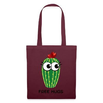 free hugs cactus - Stoffbeutel - Burgunderrot - Vorne