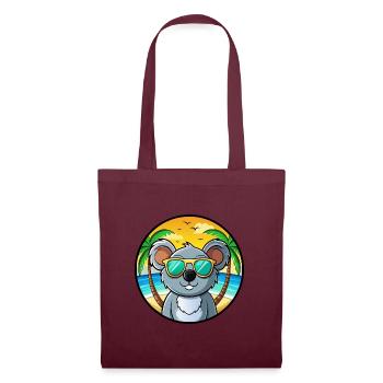 Koala Lustige Cartoon Sommer Strand Sonnenbrille Cool - Stoffbeutel - Burgunderrot - Vorne
