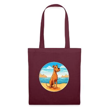Irish Terrier Hund Rasse Cartoon Kawaii Clipart Hund - Stoffbeutel - Burgunderrot - Vorne