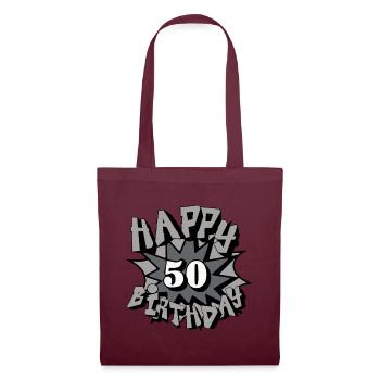 50.Geburtstag, 50 Jahre, Aérographe, Joyeux Anniversaire(25 - Sac en tissu - bordeaux - Devant