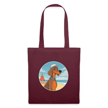 Hannover Hund Rasse Cartoon Kawaii Clipart Hund - Stoffbeutel - Burgunderrot - Vorne