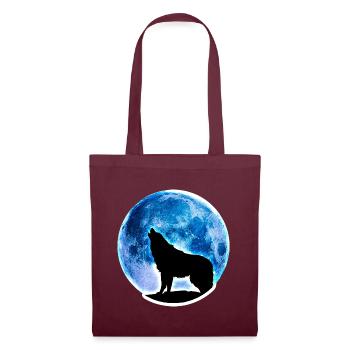 Wolf Vollmond - Stoffbeutel - Burgunderrot - Vorne