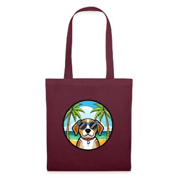 Kerry Beagle Hunderasse Cartoon Sonnenbrille Strand - Stoffbeutel - Burgunderrot - Vorne