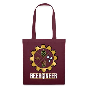 Beergineer Brau-Gear Emblem - Stoffbeutel - Burgunderrot - Vorne