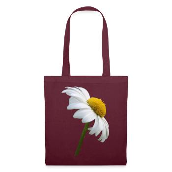 Margerite Gänseblume - Stoffbeutel - Burgunderrot - Vorne
