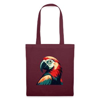 Perroquet Dessin animé Personnage Animal de compagnie coloré - Sac en tissu - bordeaux - Devant